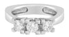 1.0CT DIAMOND 14KT WHITE GOLD 3D 3 STONE 4 PRONG PAST PRESENT FUTURE LOVE RING