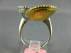 WIDE .34CT WHITE & FANCY YELLOW DIAMOND 18K 2 TONE GOLD DOUBLE SHELL FLOWER RING