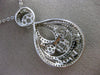 ANTIQUE LARGE 2.60CT DIAMOND 14K WHITE GOLD MILGRAIN FLOWER CLUSTER PENDANT 2075