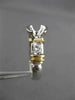 ESTATE .37CT DIAMOND 18KT 2TONE GOLD SEMI BEZEL SEMI MOUNT ENGAGEMENT RING #4674