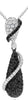 .81CT WHITE & BLACK DIAMOND 18KT WHITE GOLD DOUBLE SWIRL TEAR DROP LOVE NECKLACE