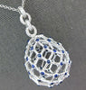 EXTRA LARGE 9.40CT DIAMOND & AAA SAPPHIRE PLATINUM 3D LOVE KNOT FLOATING PENDANT