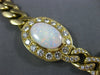 ESTATE EXTRA LARGE 73.9CT DIAMOND & AAA OPAL 18KT YELLOW GOLD OVAL HALO NECKLACE