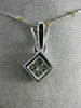 ESTATE LARGE .60CT DIAMOND 14K WHITE & YELLOW GOLD INVISIBLE SQUARE PENDANT 4907