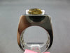 LARGE 11.05CT WHITE & CHOCOLATE FANCY DIAMOND 18K WHITE GOLD SOLITAIRE MENS RING