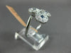 ESTATE WIDE .69CT DIAMOND & AAA SAPPHIRE 14KT WHITE GOLD TRIANGULAR CIRCLE RING