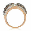 ESTATE LARGE 3.17CT WHITE & CHOCOLATE FANCY DIAMOND 18KT ROSE GOLD CLUSTER RING