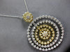 EXTRA LARGE 2.63CT DIAMOND 14KT 2 TONE GOLD 3D MULTI CIRCULAR FLOATING PENDANT