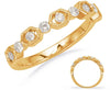 ESTATE .29CT DIAMOND 14KT YELLOW GOLD 3D CLASSIC ROUND HEXAGON FUN RING