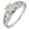 .80CT DIAMOND 14KT WHITE GOLD 3D ROUND CLUSTER FLOWER FRIENDSHIP PROMISE RING