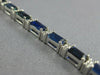 6.75CT DIAMOND & AAA SAPPHIRE 18K WHITE GOLD EMERALD CUT & ROUND TENNIS BRACELET