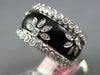 WIDE 1.44CT DIAMOND & BLACK ENAMEL 18K WHITE GOLD MULTI FLOWER ETERNITY FUN RING