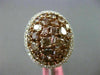 ESTATE LARGE 4.84CT WHITE & PINK DIAMOND 18K TWO TONE GOLD MULTI SHAPE OVAL RING