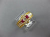 1.36CT DIAMOND & AAA RUBY 18KT YELLOW GOLD 3D PRINCESS BAGUETTE & ROUND FUN RING