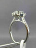 WIDE .89CT ROUND & BAGUETTE DIAMOND 18KT WHITE GOLD OCTAGON FLOWER CLUSTER RING