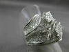 ANTIQUE LARGE 1.35CT DIAMOND 18KT WHITE GOLD 3 DIMENSIONAL LEAF FLORAL FUN RING