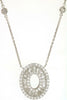 ESTATE 1.12CT DIAMOND 14KT WHITE GOLD ROUND & BAGUETTE OVAL BY THE YARD NECKLACE