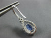 3.99CT DIAMOND & AAA SAPPHIRE 18KT WHITE GOLD 3D OVAL TEAR DROP HANGING EARRINGS