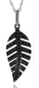 ESTATE .20CT BLACK DIAMOND 14KT WHITE GOLD 3D CLASSIC LEAF FUN FLOATING PENDANT
