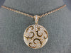 ESTATE LARGE 1.62CT DIAMOND 18KT ROSE GOLD 3D CIRCULAR OPEN FILIGREE PENDANT