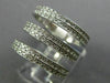 ESTATE LARGE 1.20CT DIAMOND 14KT WHITE GOLD 3D ETERNITY THREE ROW FUN LOVE RING