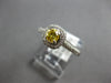 .53CT WHITE & FANCY YELLOW DIAMOND 18KT WHITE GOLD 3D FILIGREE ENGAGEMENT RING