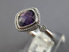 1.42CT DIAMOND & AAA AMETHYST 14KT WHITE GOLD CUSHION & ROUND FILIGREE FUN RING