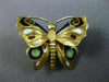 ANTIQUE 14KT YELLOW GOLD 3D MULTI COLOR ENAMEL HANDCRAFTED BUTTERFLY BROOCH PIN