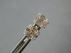 ESTATE .50CT DIAMOND 18K ROSE GOLD ROUND & BAGUETTE CLUSTER SQUARE STUD EARRINGS