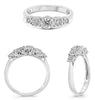 .36CT DIAMOND 14KT WHITE GOLD ROUND 5 STONE GRADUATING FILIGREE ANNIVERSARY RING