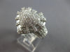LARGE 1.45CT DIAMOND 14KT WHITE GOLD 3D ROUND & BAGUETTE HEART SHAPE LOVE RING