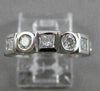 ESTATE PRINCESS ROUND DIAMOND BEZEL ANNIVERSARY WEDDING 14KT W GOLD RING #16953