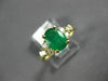 ESTATE 1.42CT DIAMOND & AAA EMERALD 14K YELLOW GOLD CLASSIC OVAL ENGAGEMENT RING