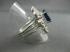 ESTATE LARGE 5.53CTW DIAMOND & AAA SAPPHIRE 14KT WHITE GOLD FLORAL RING AMAZING!
