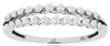 ESTATE .38CT DIAMOND 14KT WHITE GOLD 2 ROW SHARED PRONG WEDDING ANNIVERSARY RING