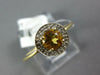 ESTATE .47CT DIAMOND & AAA CITRINE 14KT YELLOW GOLD ROUND HALO CLASSIC FUN RING