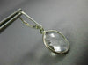 ESTATE CRYSTAL 14KT WHITE GOLD 3D OVAL BEZEL CLASSIC LEVER BACK HANGING EARRINGS