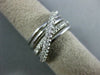 ESTATE WIDE .60CT DIAMOND 14KT WHITE GOLD MULTI ROW CRISS CROSS LOVE RING #1088
