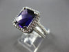 LARGE 4.95CT DIAMOND & AAA AMETHYST 14KT WHITE GOLD SQUARE HALO ENGAGEMENT RING