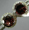 ESTATE 1.76CT DIAMOND & AAA RHODOLITE 14KT WHITE GOLD MARTINI HALO STUD EARRINGS