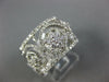 ESTATE WIDE 1.04CT DIAMOND 18KT WHITE GOLD 3D FLOWER OPEN FILIGREE FUN RING