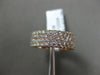 ESTATE 1.41CT DIAMOND 18K ROSE GOLD 3D 4 ROW PAVE SEMI ETERNITY ANNIVERSARY RING