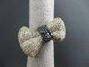 ESTATE LARGE 3.59CT BLACK & WHITE DIAMOND 14KT YELLOW GOLD BOW TIE RING STUNNING