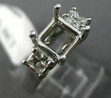 0.50CT PRINCESS DIAMOND 14KT WHITE GOLD 3 STONE SEMI MOUNT ENGAGEMENT RING #2872