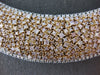 ESTATE MASSIVE 51.21CT WHITE & PINK DIAMOND 18KT 2 TONE GOLD 3D TENNIS NECKLACE