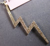 LARGE .23CT DIAMOND 14KT YELLOW GOLD 2 ROW CRISS CROSS LIGHTING BOLT FUN PENDANT