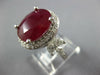 LARGE 12.15CT DIAMOND & AAA RUBY 14K WHITE GOLD OVAL ROUND & MARQUISE RING 26886