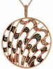 .48CT WHITE & CHOCOLATE FANCY DIAMOND 14KT ROSE GOLD CIRCULAR MULTI WAVE PENDANT