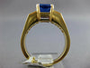 2.95CT DIAMOND & TANZANITE 14K YELLOW GOLD 3D CUSHION & BAGUETTE ENGAGEMENT RING