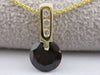 ANTIQUE 2.12CTW DIAMOND GARNET 14K YELLOW GOLD ART DECO PENDANT + CHAIN ##843